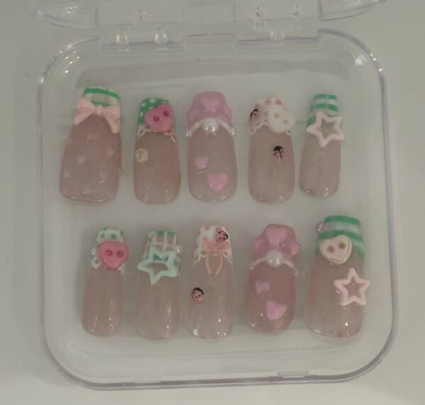 cute French tip nails(medium)