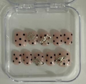 black dots simple nails